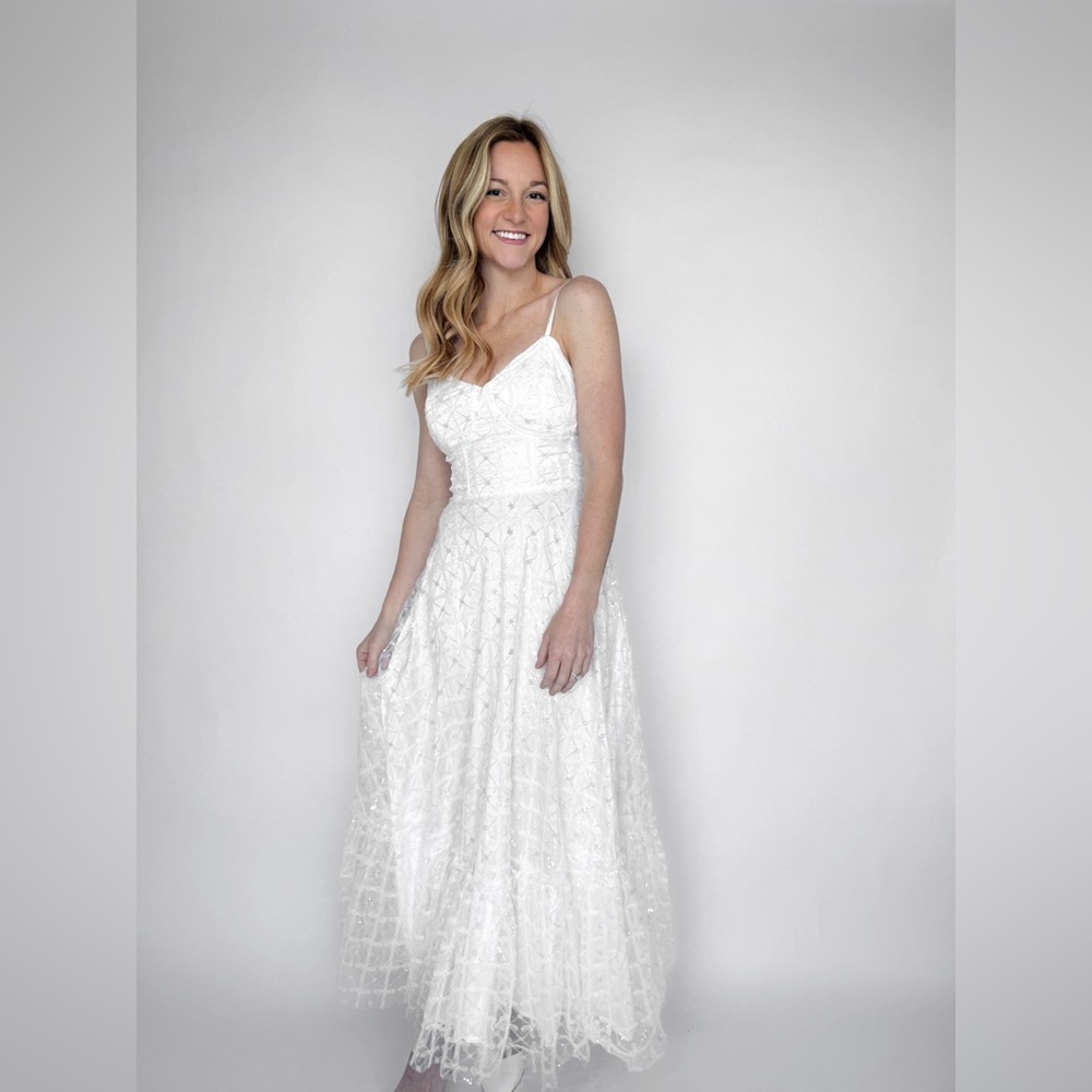 White Midi/Maxi Dress with sparkle